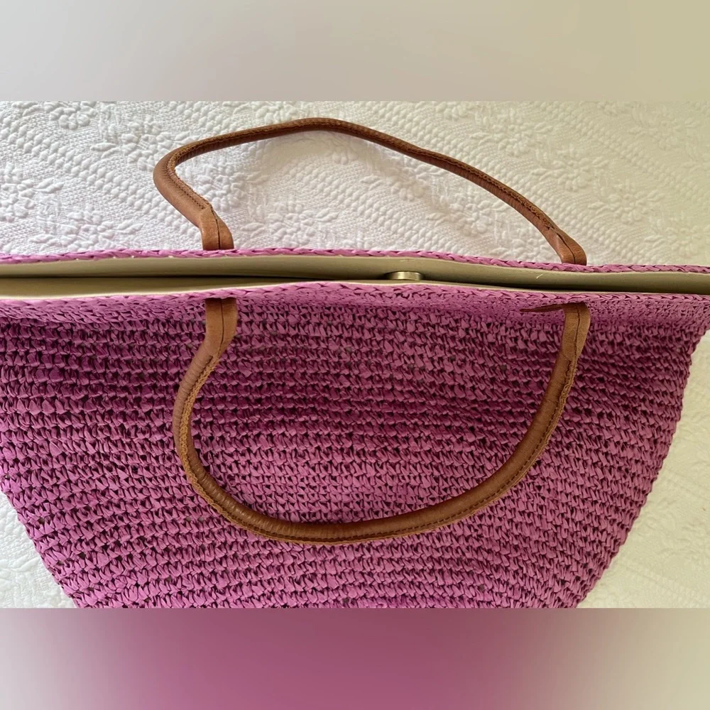 Buji Baja Straw Bag, Purple NWOT